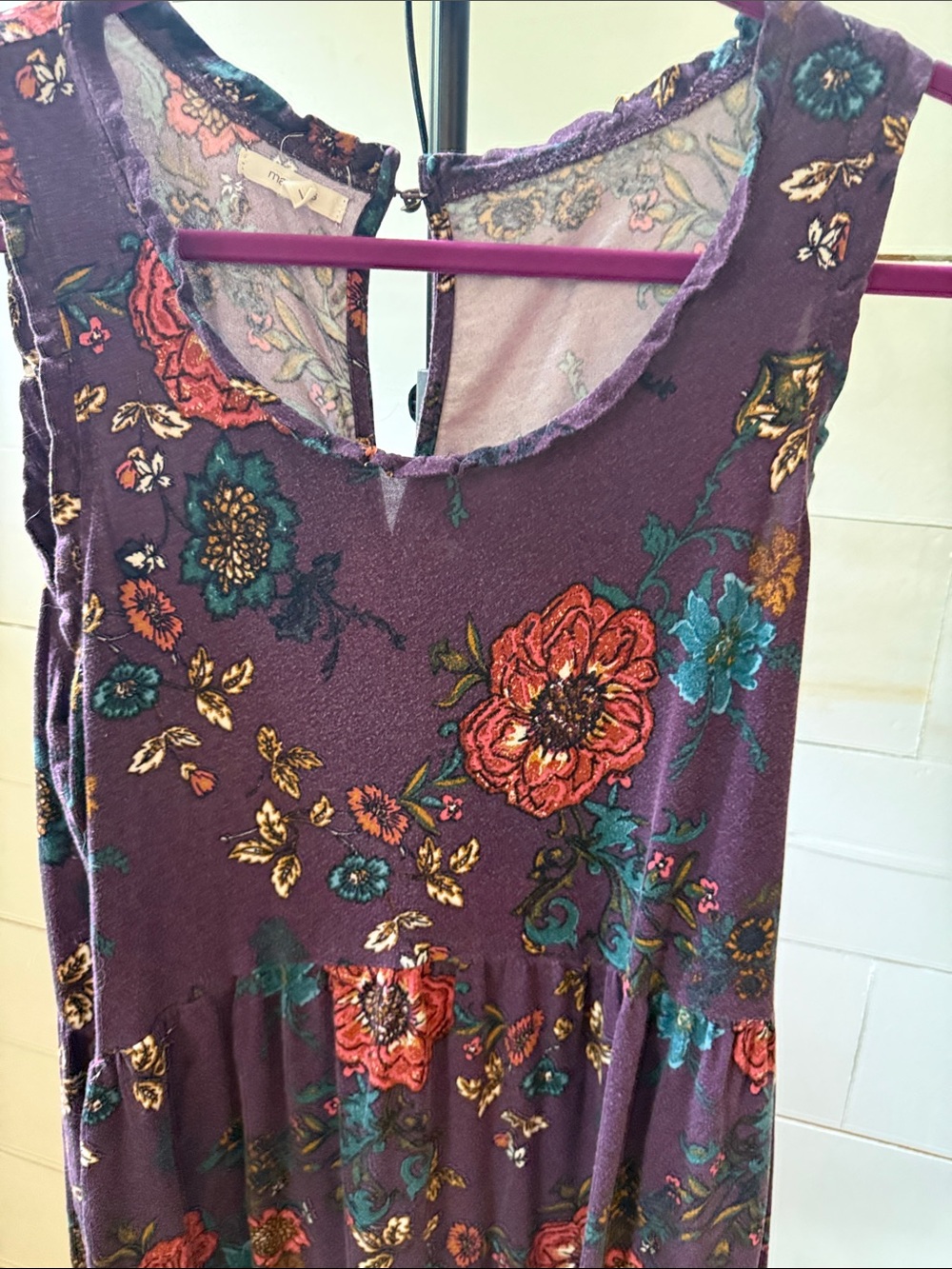 Maurices Purple Floral Tank Top - Picture 2 of 6